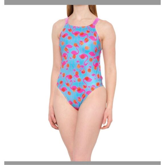 NWT Speedo Printed Double-Strap 690 One-Piece Swimsuit sz 30 - Picture 1 of 3